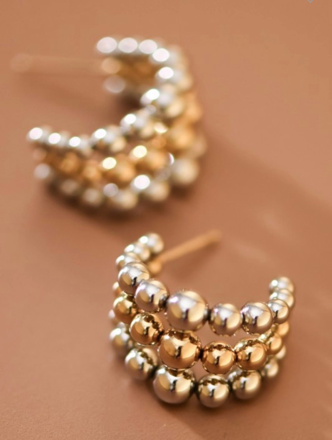 Stainless steel earring two tones