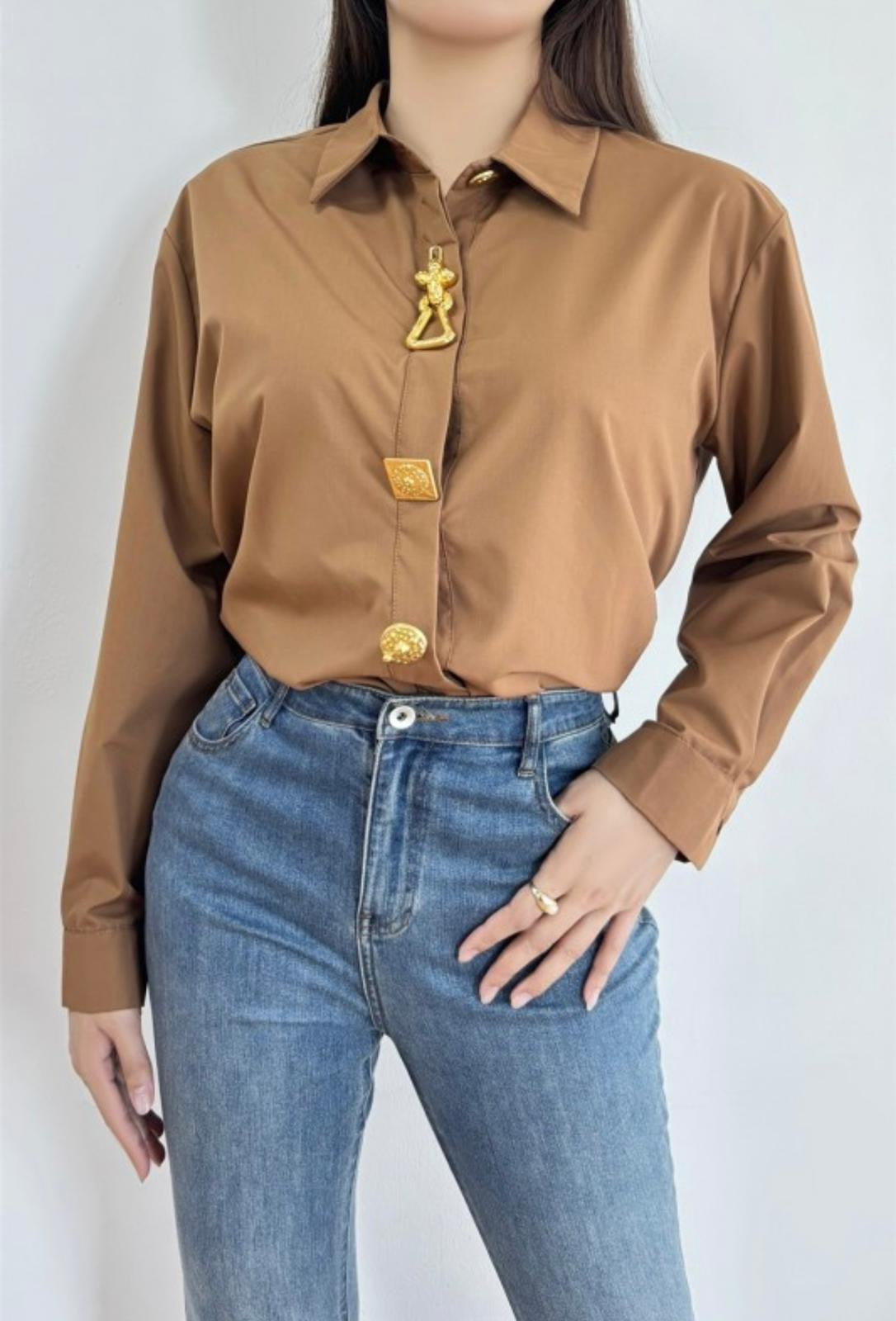 Statement Button Poplin Shirt