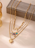 Cluster charm layered mixed chain necklace