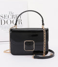 Patent vegan bag leather top handle