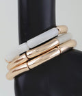 Modern stone tube bangle bracelet