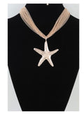 Hammered Starfish chain statement necklace