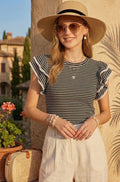 Striped Ruffle Tiered Top