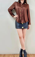 Satin Blouse with gold buttons